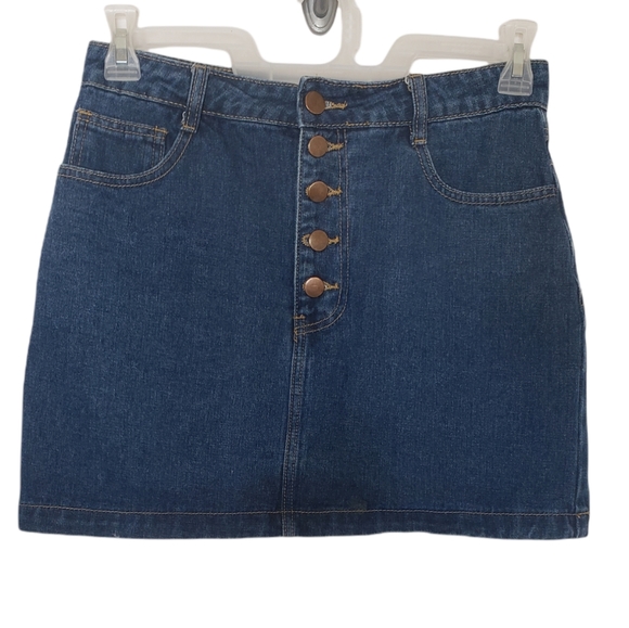 Forever 21 Rainbow Denim Mini Skirt Size M - Picture 5 of 10